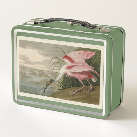 Roseate Spoonbill(オードボンのアメリカの鳥から) メタルランチボックス (裏面)