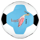Roseate spoonbill bird cartoon illustration サッカーボール (回転)