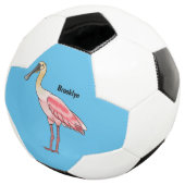 Roseate spoonbill bird cartoon illustration サッカーボール (3/4)