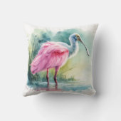 Roseate Spoonbill Watercolor REF97 - Watercolor クッション (裏面)
