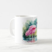 Roseate Spoonbill Watercolor REF97 - Watercolor コーヒーマグカップ (正面左)