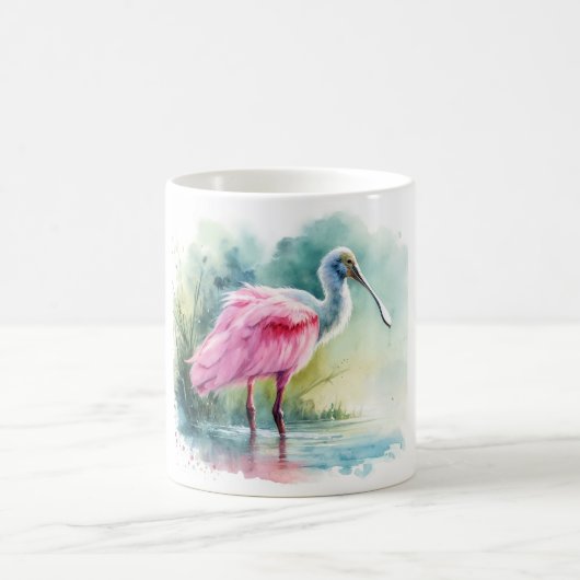 Roseate Spoonbill Watercolor REF97 - Watercolor コーヒーマグカップ (中央)