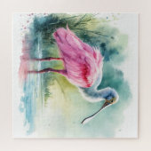 Roseate Spoonbill Watercolor REF97 - Watercolor ジグソーパズル (横)