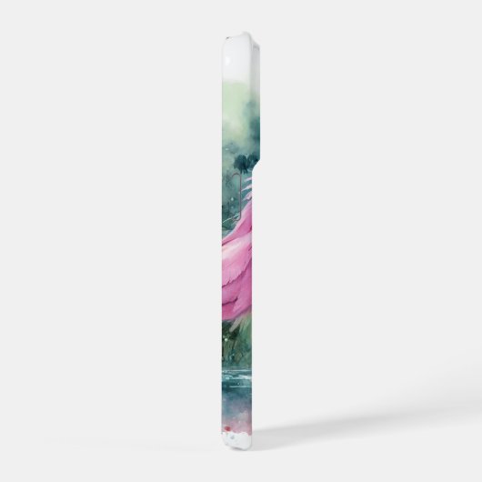 Roseate Spoonbill Watercolor REF97 - Watercolor iPhoneケース (右側面)