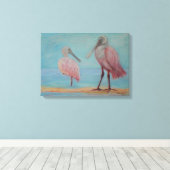 ROSEATE SPOONBILLS IN FLORIDA Canvas Print キャンバスプリント (インサイチュ (ウッドフロア))