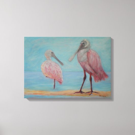 ROSEATE SPOONBILLS IN FLORIDA Canvas Print キャンバスプリント (正面)