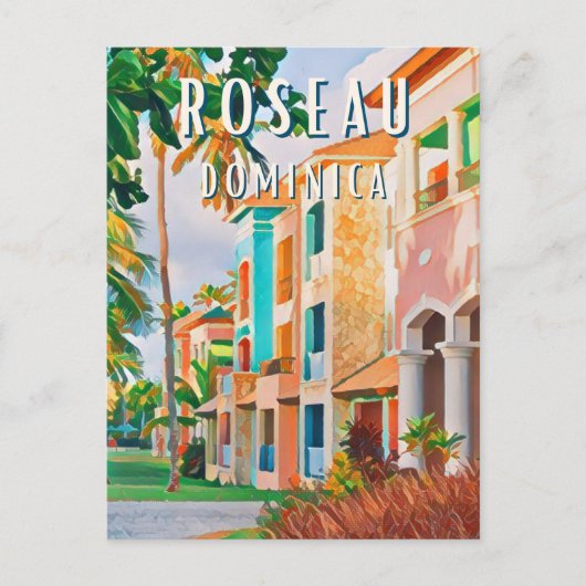 Roseau, la ville tropicale de la Dominique ポストカード (正面)