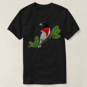 RoseBreasted Grosbeak On Branch Birder Bird Lover Tシャツ (デザイン正面)