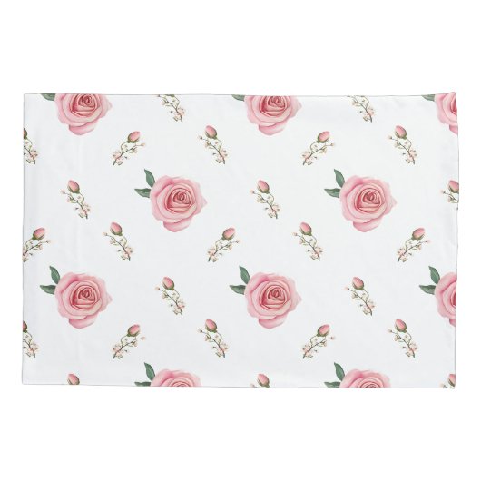 Rosebud Bloom Pillow Cases  Double-Sided Floral  枕カバー (裏面-左)