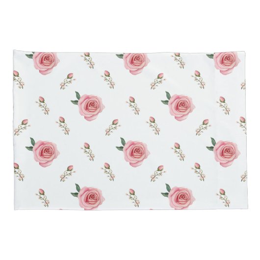 Rosebud Bloom Pillow Cases  Double-Sided Floral  枕カバー (裏面-右)