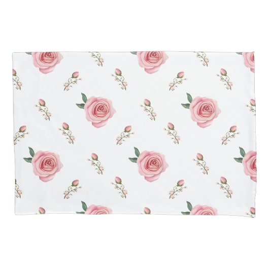 Rosebud Bloom Pillow Cases  Double-Sided Floral  枕カバー (正面左)