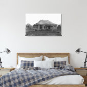 Roseburg、またはウェストサイドパブリックスクールのビュー キャンバスプリント (インサイチュ (寝室))