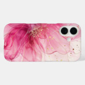 Rosée Élégance Luxury Pink Floral Silk  Case-Mate iPhoneケース (裏面 (横))