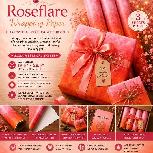 Roseflare ラッピングペーパーシート