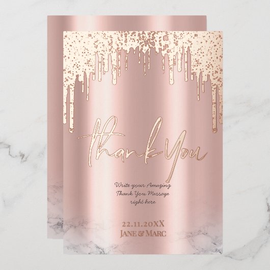 Rosegoldグリッタードリップスフォイルカード 箔シーズンカード (正面/裏面)