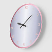 Rosegoldシルバーピンクフォイルメタリックガーリールック ラージ壁時計 (傾斜)