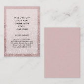 Rosegoldモダングリッター割引カード 割引カード (正面/裏面)