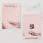 Rosegold手作りQRコードジュエリー表示カード コーリングカード (正面/裏面)