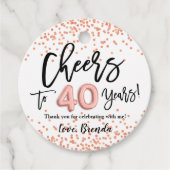 RoseGold紙吹雪応援から40年メッセージカード フェイバータグ (正面)