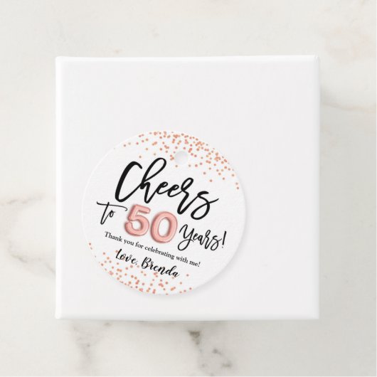 RoseGold紙吹雪応援から50年メッセージカード フェイバータグ (インサイチュ)