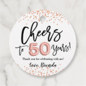 RoseGold紙吹雪応援から50年メッセージカード フェイバータグ (正面)