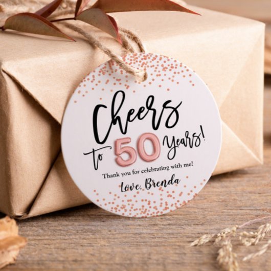 RoseGold紙吹雪応援から50年メッセージカード フェイバータグ