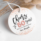 RoseGold紙吹雪応援から50年メッセージカード フェイバータグ