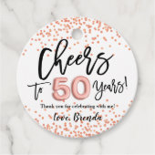 RoseGold紙吹雪応援から50年メッセージカード フェイバータグ (正面)