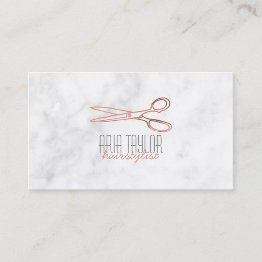 RoseGold美容師は大理石の名刺を切ります 名刺 (正面)