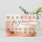 RoseGold アースカラー 水彩 結婚式 アイコン プログラム (スタンド正面)