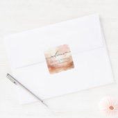 RoseGold 水彩 結婚式 ウェルカム スクエアシール (封筒)
