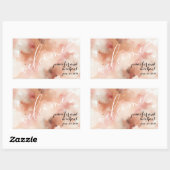 RoseGold Earthone Water Color 結婚's Welcome 長方形シール (シート)