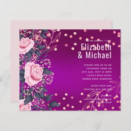 Rosegold Metallicの結婚グリッター外観 (正面/裏面)