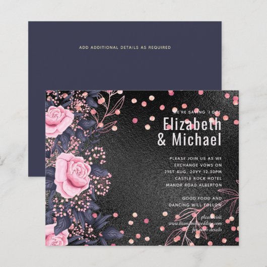 Rosegold Metallicの結婚グリッター外観 (正面/裏面)
