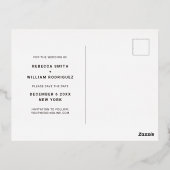 Rosegold Script Photo Wedding Save the Date 箔シーズンポストカード (裏面)