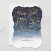 Rosegold、Twinkle小さな星、赤ちゃんシャワー 招待状 (正面)