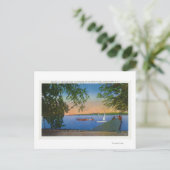 Roseland Park Sceneで帆とモーターボート ポストカード (スタンド正面)