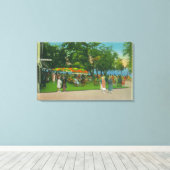 Roseland Park Sceneのボードウォークでの食事 キャンバスプリント (インサイチュ (ウッドフロア))