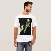 Rosellaの緑の組- Platycercusのcaledonicus Tシャツ (正面フル)