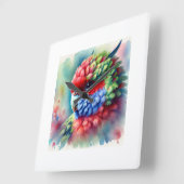 Rosella Parrot 220824AREF151 - Watercolor スクエア壁時計 (傾斜)