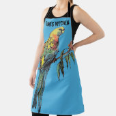 Rosella Parrot Birds Blue Pattern Mens Dads Apron エプロン (インサイチュ)