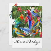 Rosella Parrotsカスタマイズ可能招待状 招待状 (正面/裏面)