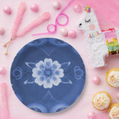 Rosemalingの青および白い紙皿 ペーパープレート (パーティー)