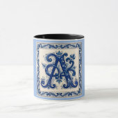 Rosemaling Monogram Prussian Blue マグカップ (中央)