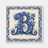 Rosemaling Monogram-Prussian Blue マグネット (正面)