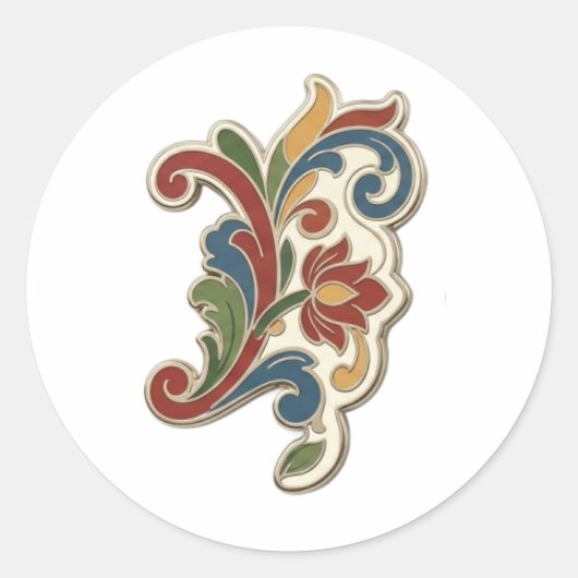 Rosemaling vinyl sticker! ラウンドシール (正面)