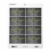 Rosemary and Rustic Wood Wedding Monogram ラベル (フルシート)