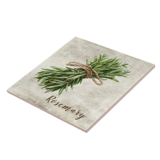 Rosemary Rustic Herbs  Faux Ceramic Tile タイル (側面)