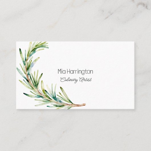 Rosemary Sprig with QR Code 名刺 (正面)