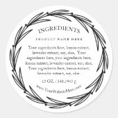 Rosemary Wreath Ingredients Product Label Stickers ラウンドシール (正面)